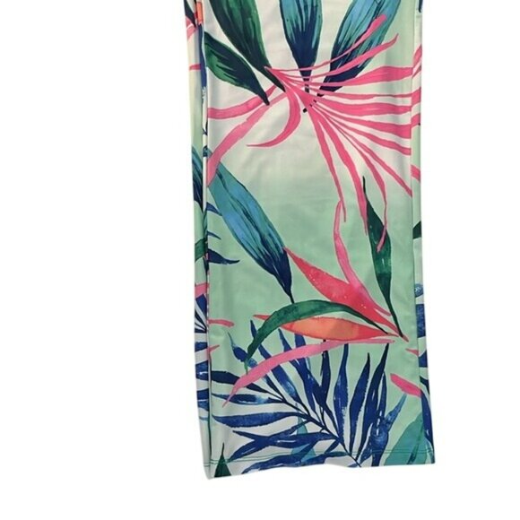 Reel Legends Womens Tropical Print Palazzo Pants L Polyester/Spandex - Picture 9 of 11